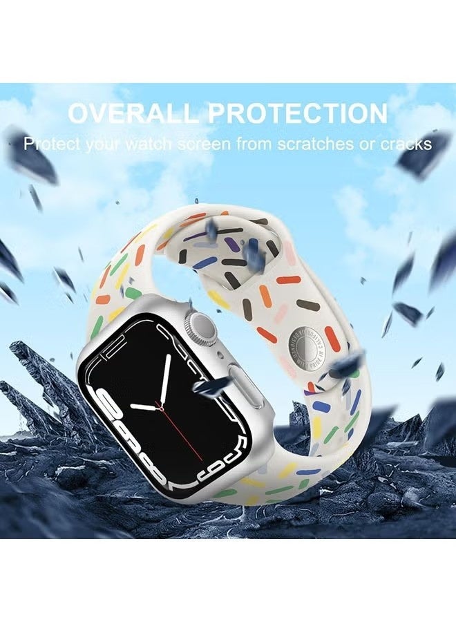 Apple Watch Series 11 10 46mm case with Tempered Film Screen Protector, Full Protective Hard PC Bumper Touch Sensitive HD Screen Cover(46mm,Sliver) - Image 5